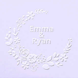 Personalized Floral Wreath Custom Wedding Embosser