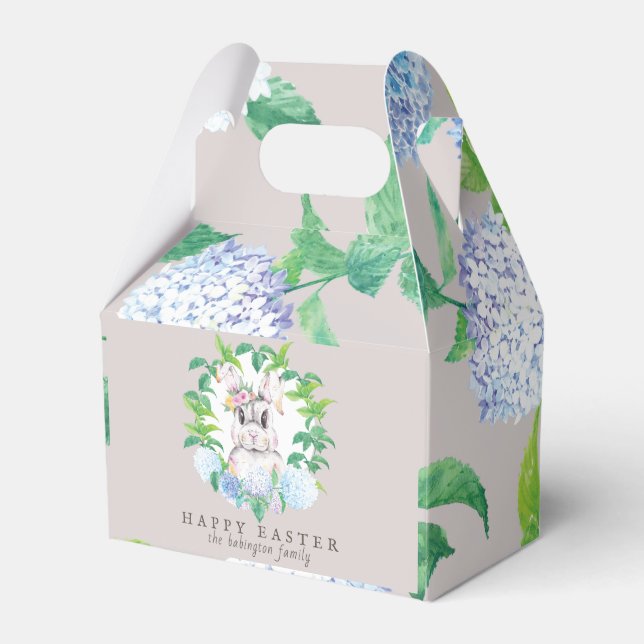 Personalized Floral Wreath Easter Favor Boxes (Front Side)