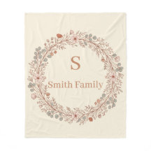 Personalized Floral Wreath Family Name