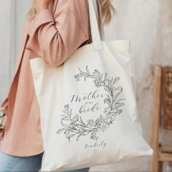 Personalized Floral Wreath Mother Of The Bride Tote Bag by Precious_Presents at Zazzle