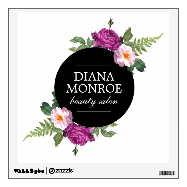 Personalized Floral Wreath Wall Decal (Front)