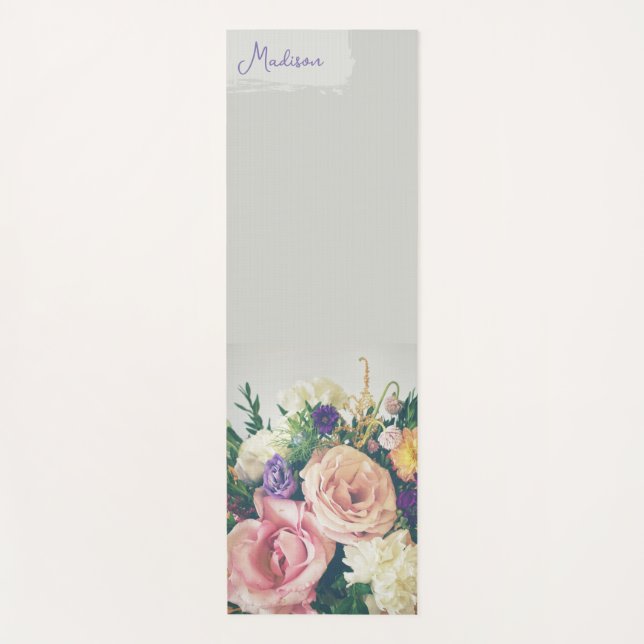 Personalized Floral Yoga Mat (Front)