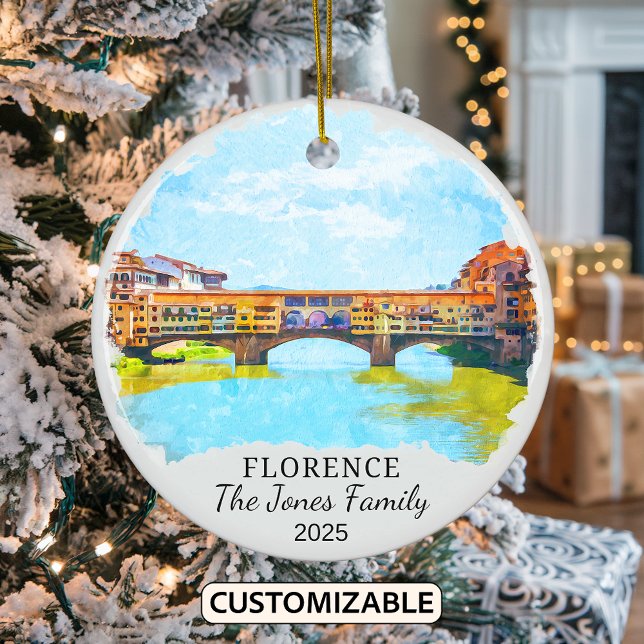 Personalized Florence Ornament, Italy Gift Ceramic Ornament (Creator Uploaded)