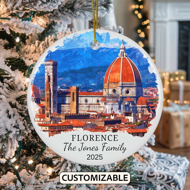 Personalized Florence Ornament, Italy Gift Ceramic Ornament (Creator Uploaded)