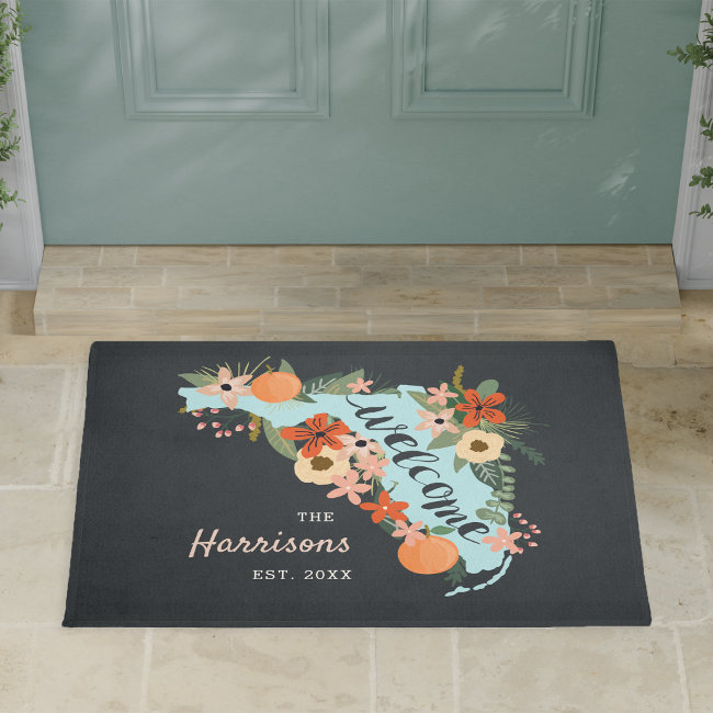 Personalized Florida Home State Welcome Doormat