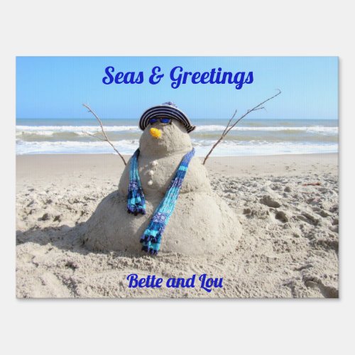 Personalized Florida Snowman  _ Yard Sign