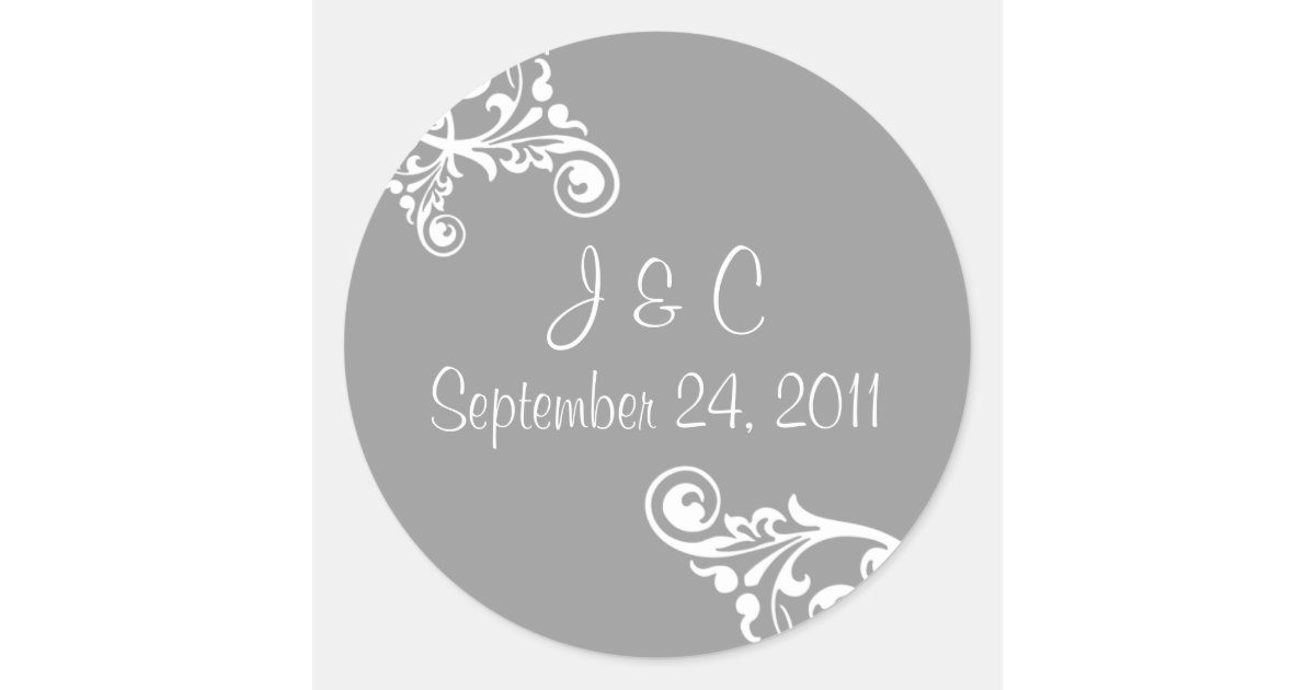 Personalized Flourish Envelope Seal Sticker Zazzle