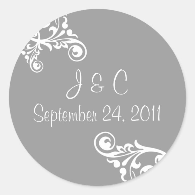 Personalized Flourish Envelope Seal Sticker (Front)