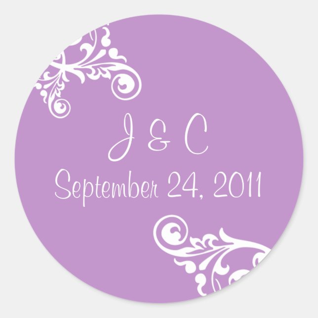 Personalized Flourish Envelope Seal Sticker (Front)