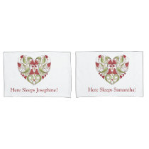 Personalized Flourish Heart Pillow Cases