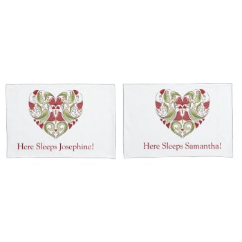 Personalized Flourish Heart Pillow Cases by PersonalizationShop at Zazzle