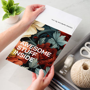 Personalized Flower Awesome Stuff Inside QR code  Envelope Mailers