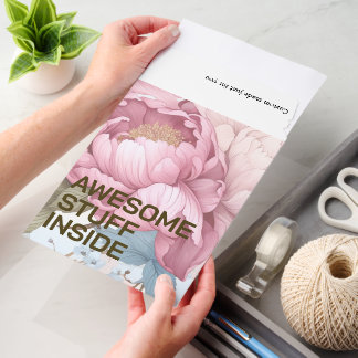 Personalized Flower Awesome Stuff Inside QR code Envelope Mailers