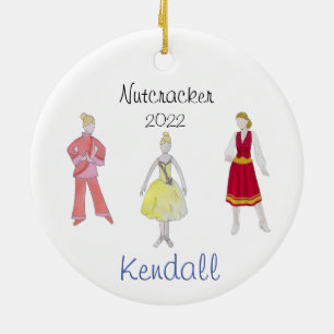 Personalized Flower/Chinese/Russian Nutcracker Ceramic Ornament