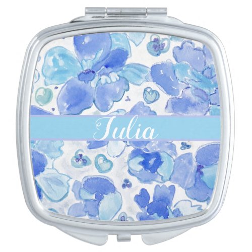 Personalized Flower Compact Mirror