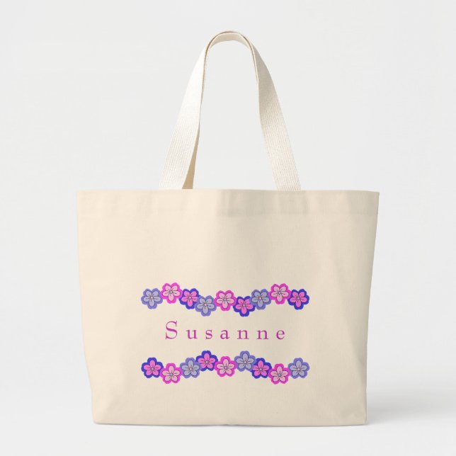 Personalized Flower Design Tote Bags (Front)