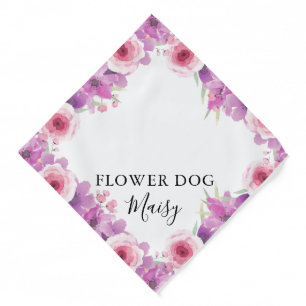 Personalized Flower Dog Pet Wedding Bandana