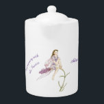 Personalized Flower Fairy Teapot<br><div class="desc">Pretty Flower Fairy Tea Pot- Personalize for an extra special gift. Original artwork of a fairy perched on a sprig of lavender is by fae artist and author Elizabeth Andrews.</div>