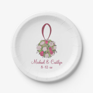 Personalized Flower Floral Bouquet Wedding Plates