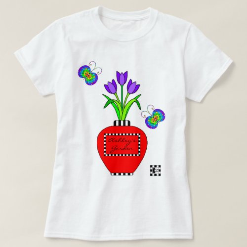 Personalized Flower Garden t_shirt