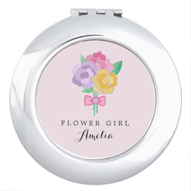 Personalized Flower Girl Compact Mirror (Front)
