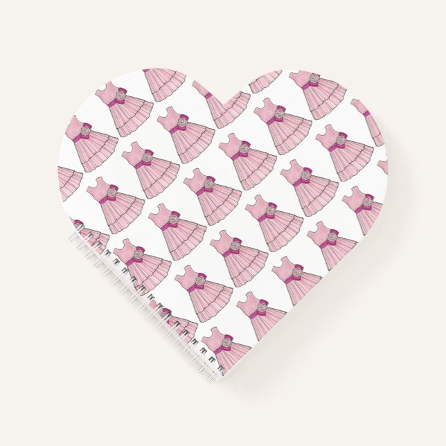 Personalized Flower Girl Pink Gown Wedding Party Notebook (Front)