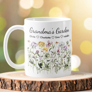 Personalized Flower Grandma's Garden Mothers Day Coffee Mug