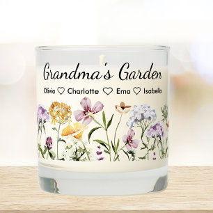 Personalized Flower Grandma's Garden Mothers Day  Scented Candle