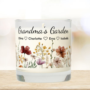Personalized Flower Grandma's Garden Mothers Day  Scented Candle