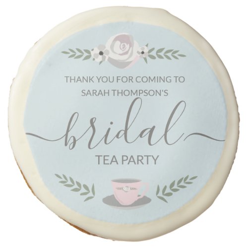 Personalized Flower Illustration Bridal tea Party Sugar Cookie