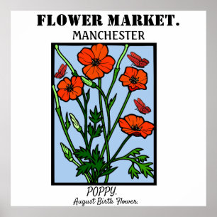 Personalized Flower Market Birth flower Art Print