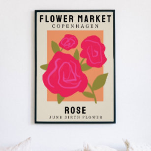 Personalized Flower Market Birth flower Art Print