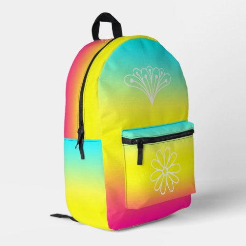 Personalized Flower Ombre Magical Rainbow Colors   Printed Backpack