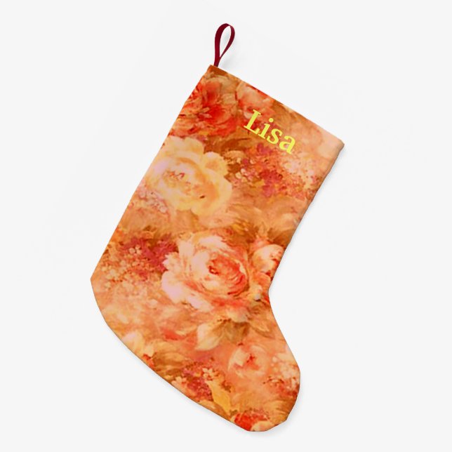 Personalized Flower Painting Christmas Stocking (Front (Hanging))