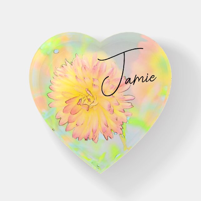 Personalized Flower Paperweight (Front)