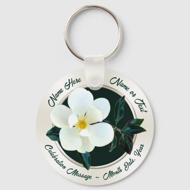 Personalized, Flower Party Favors for ANY Occasion Keychain (Front)