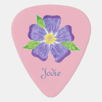 Personalized flower pink guitar pick