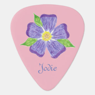 Personalized flower pink guitar pick