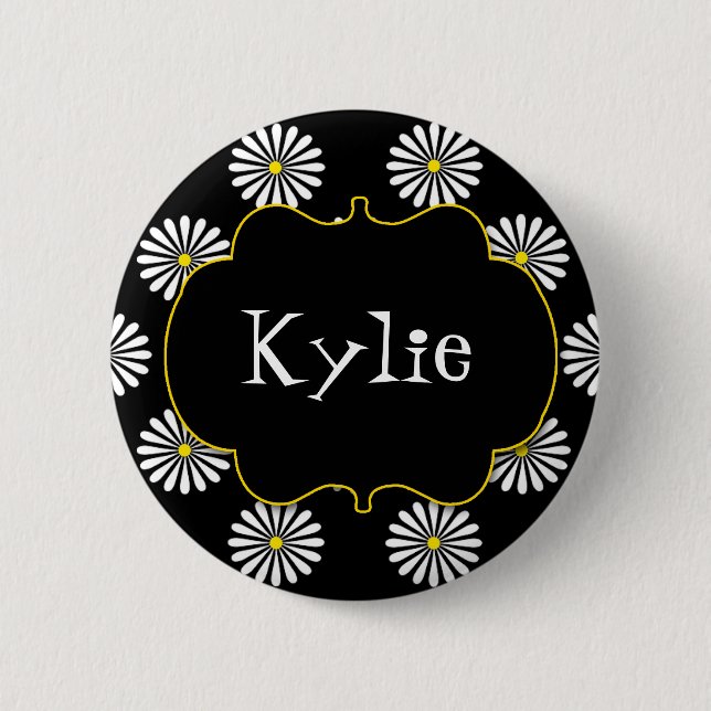 Personalized Flower Power Brights Award Name Pin (Front)