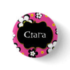 Personalized Flower Power Brights Award Name Pin