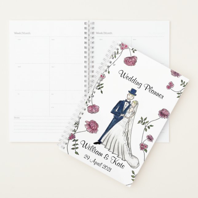 Personalized Flower Wedding Planner Diary Calendar (Display)