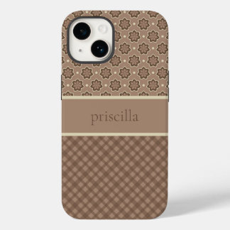 Personalized Flowers and Plaid Phone Case