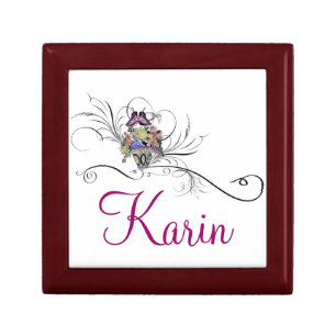Personalized flowers basket gift box