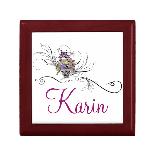 Personalized flowers basket gift box (Front)