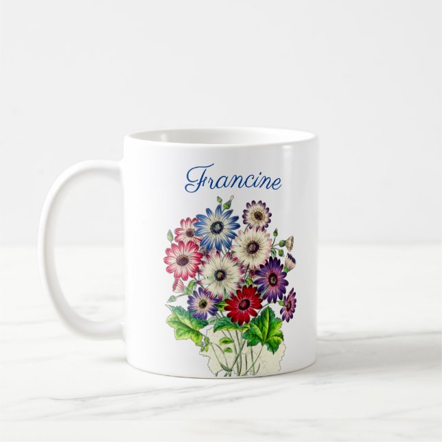 PERSONALIZED FLOWERS BOUQUET COFFEE MUG (Left)