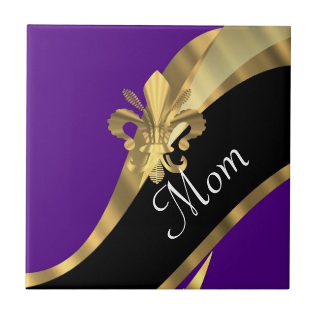 Personalized fluer de lys mothers day tile (Front)