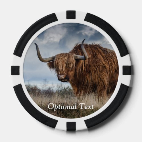 Personalized Fluffy Scottish Highland Cow Poker Chips