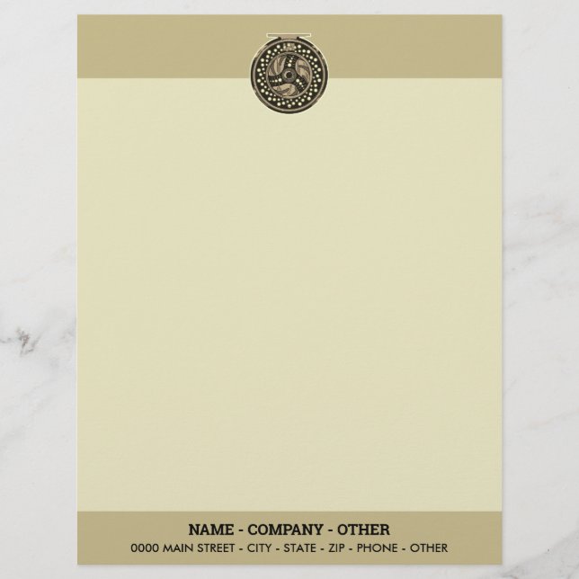 Personalized Fly Fishing Reel Art Angler's Letterhead (Front)