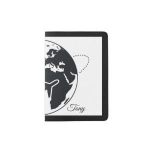 Personalized Flying Around The Globe Passport Holder