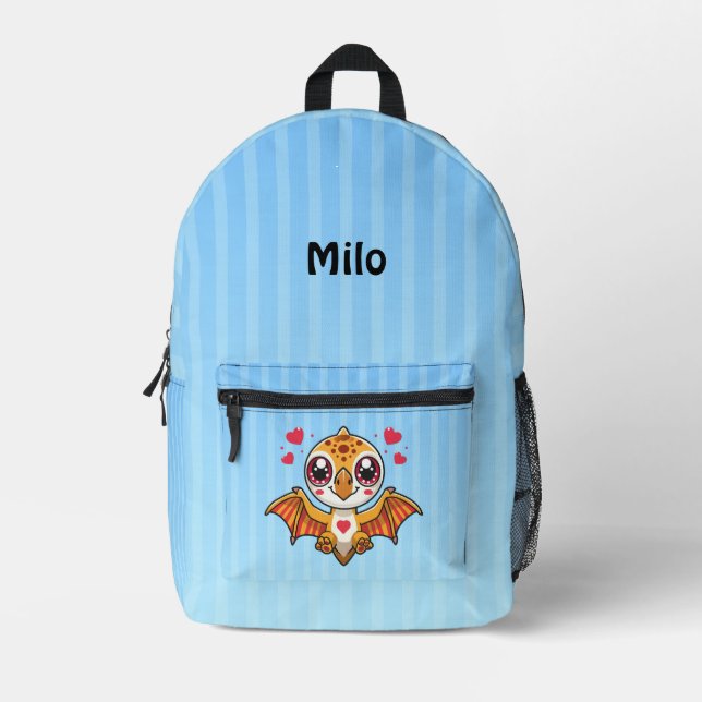 Personalized Flying Dinosaur Backpack – Add Name (Front)
